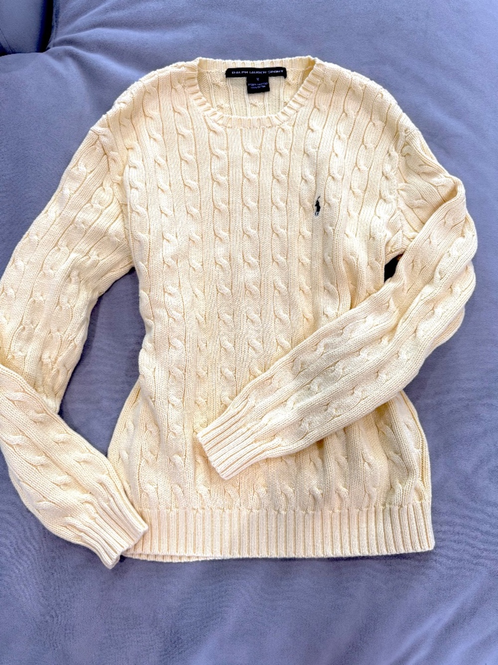 Ralph Lauren Sport cream cable knit cotton